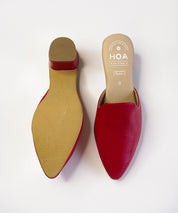 Red-Block Mules Heels