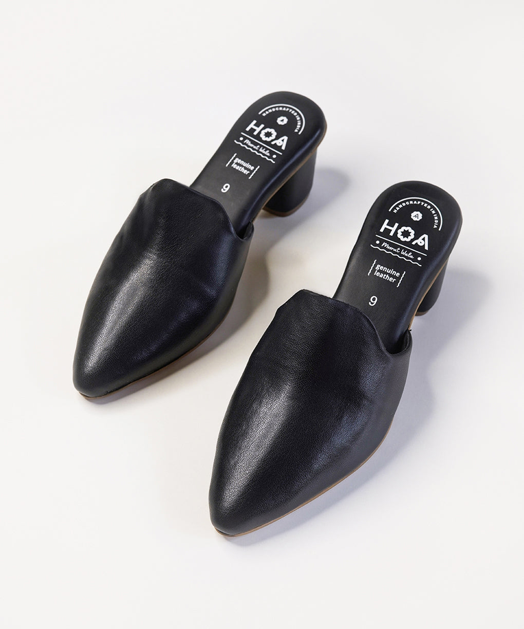 Black-Block Mules Heels