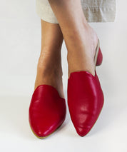 Red-Block Mules Heels