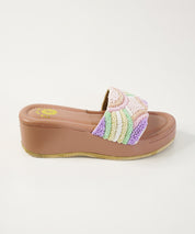 Bulbul Pastel Open Toe Wedge Sandal