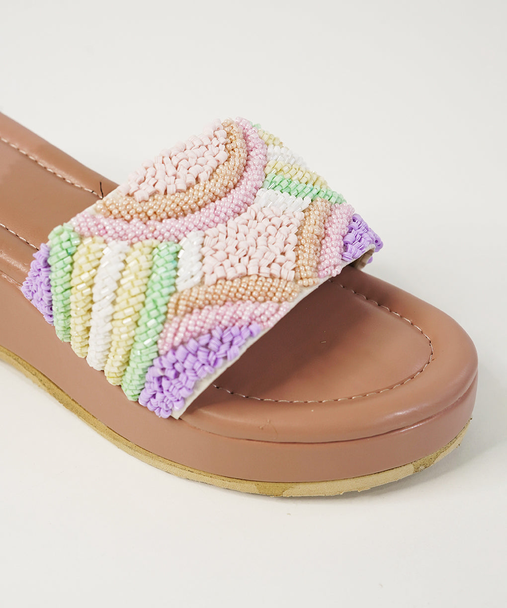 Bulbul Pastel Open Toe Wedge Sandal