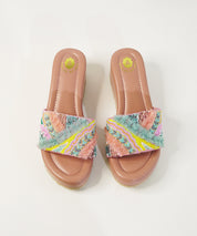 Laila Salmon Open Toe Wedge Sandal