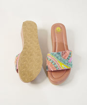 Laila Salmon Open Toe Wedge Sandal