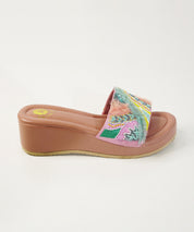 Laila Salmon Open Toe Wedge Sandal