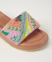 Laila Salmon Open Toe Wedge Sandal