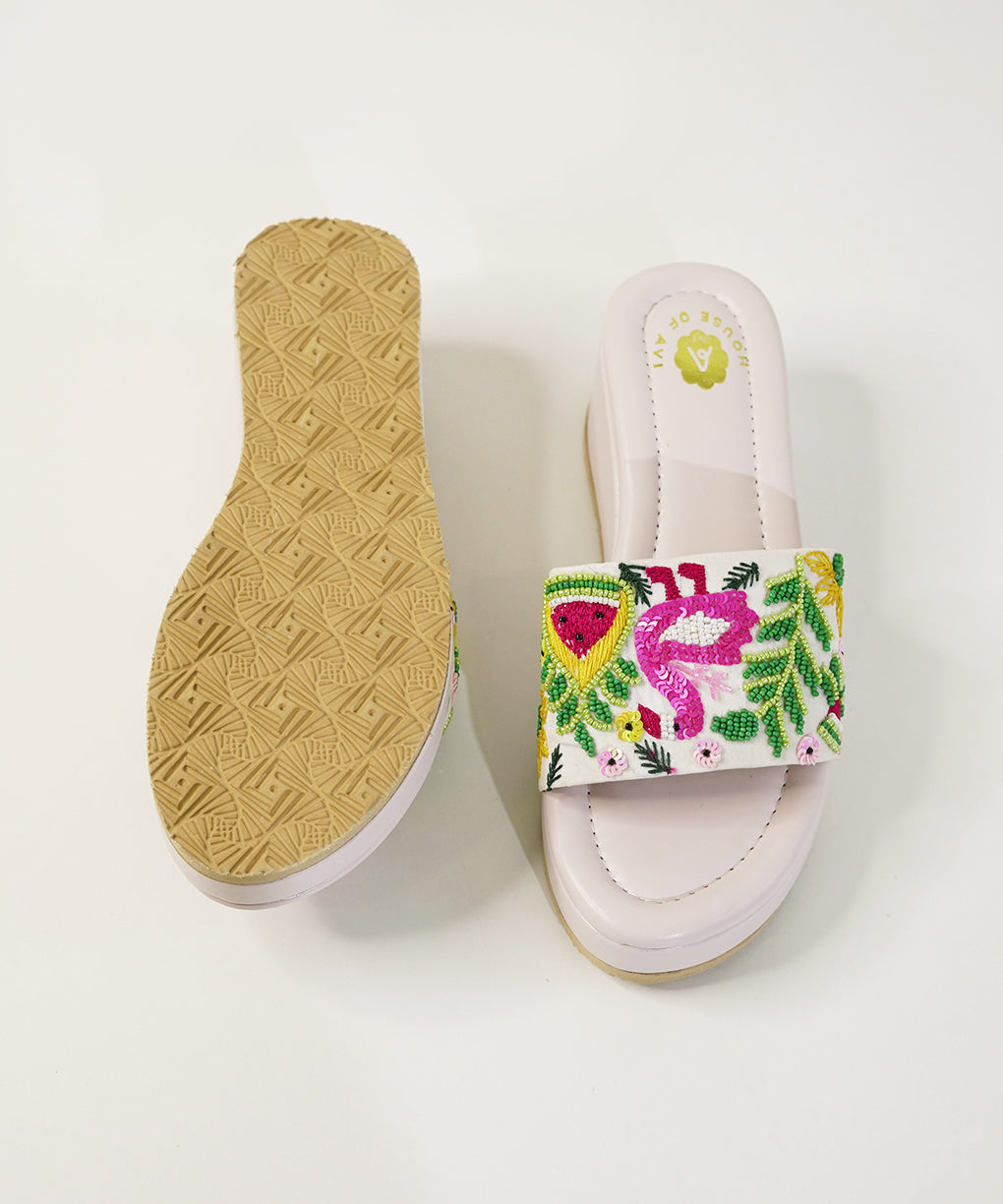 Hawa Hawai White Open Toe Wedge Sandal