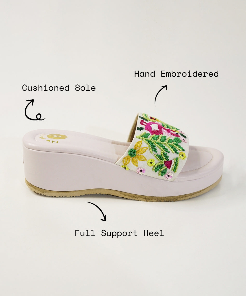 Hawa Hawai White Open Toe Wedge Sandal