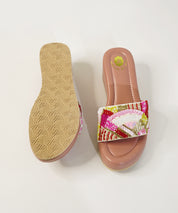 Gulabo Pink Open Toe Bridal Wedge Sandal