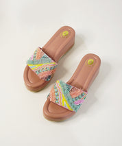 Laila Salmon Open Toe Wedge Sandal