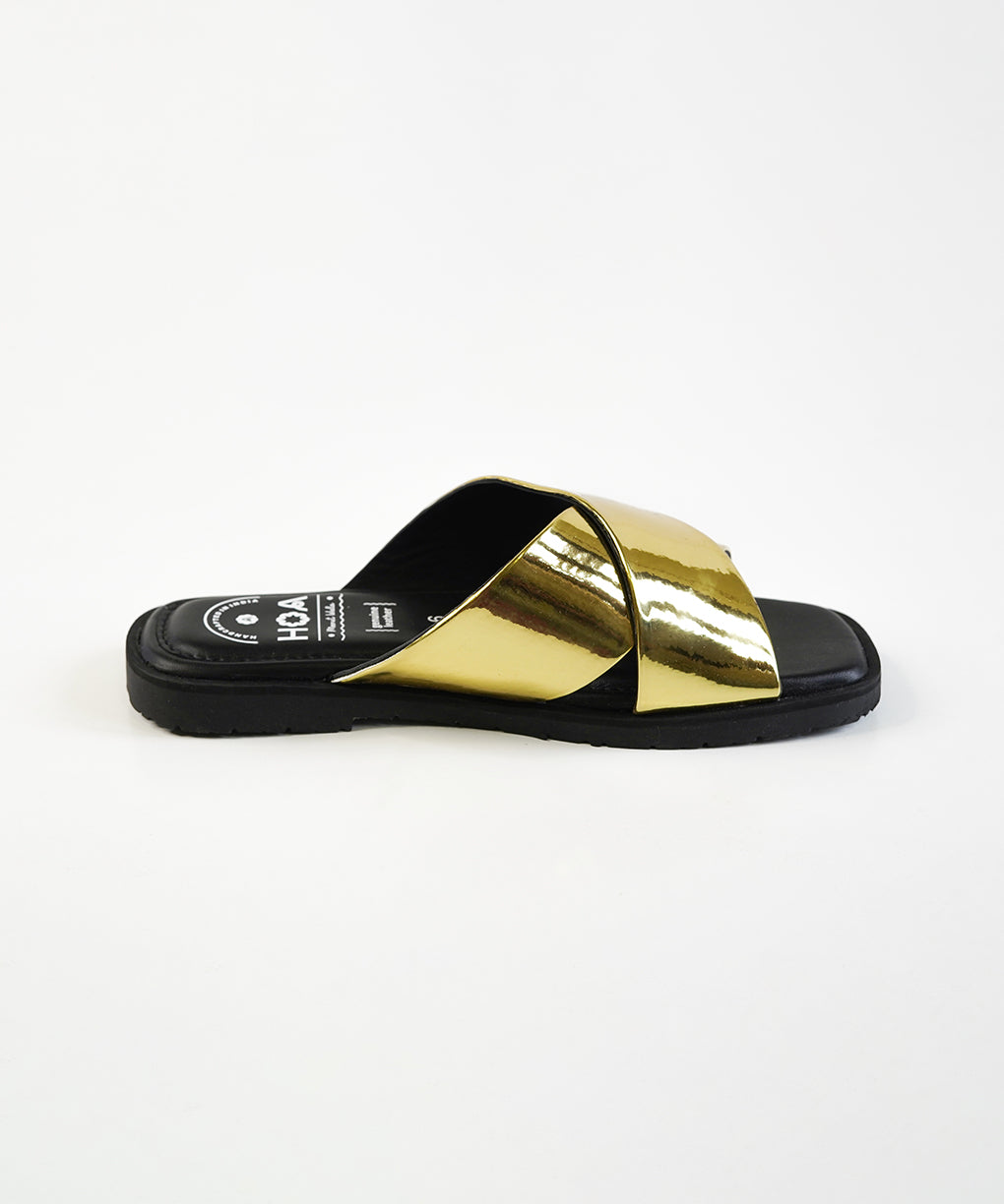 Gold Criss Cross Sandals