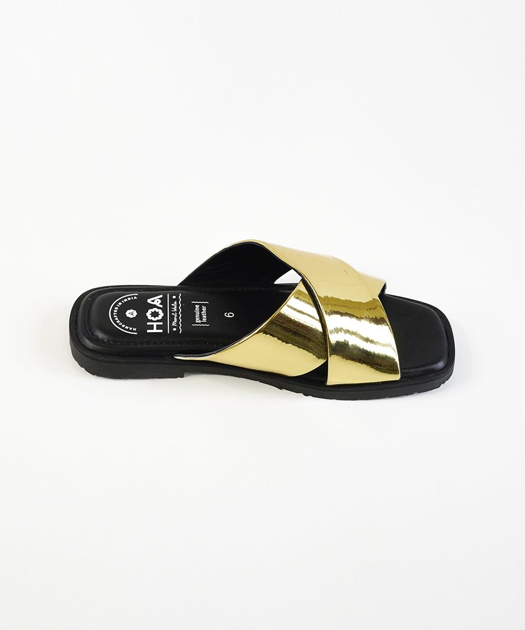 Gold Criss Cross Sandals