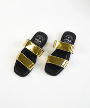 Gold Double Strap Sandals