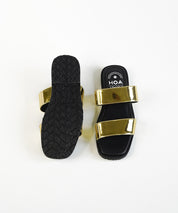 Gold Double Strap Sandals