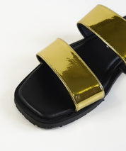 Gold Double Strap Sandals