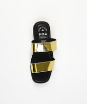 Gold Double Strap Sandals