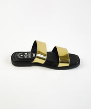Gold Double Strap Sandals