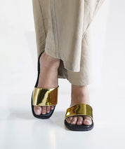 Gold Slip-on Flat Sandals