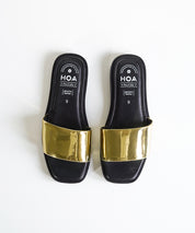 Gold Slip-on Flat Sandals