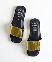 Gold Slip-on Flat Sandals