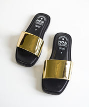 Gold Slip-on Flat Sandals