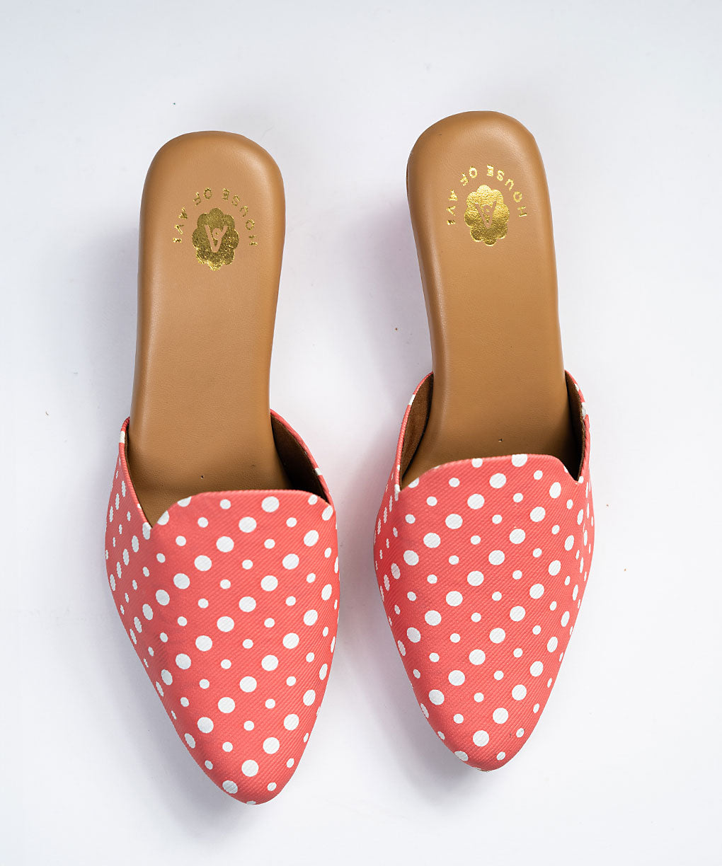 Polka Punch Mules Heels