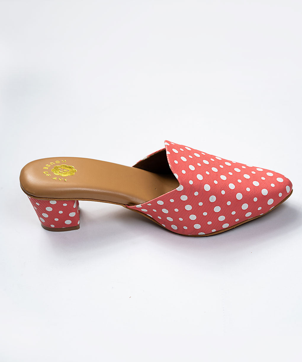 Polka Punch Mules Heels