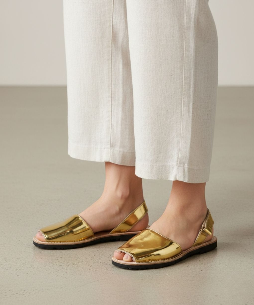 Golden Slingback Sandals