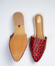 Scarlet Safari Flat Mules