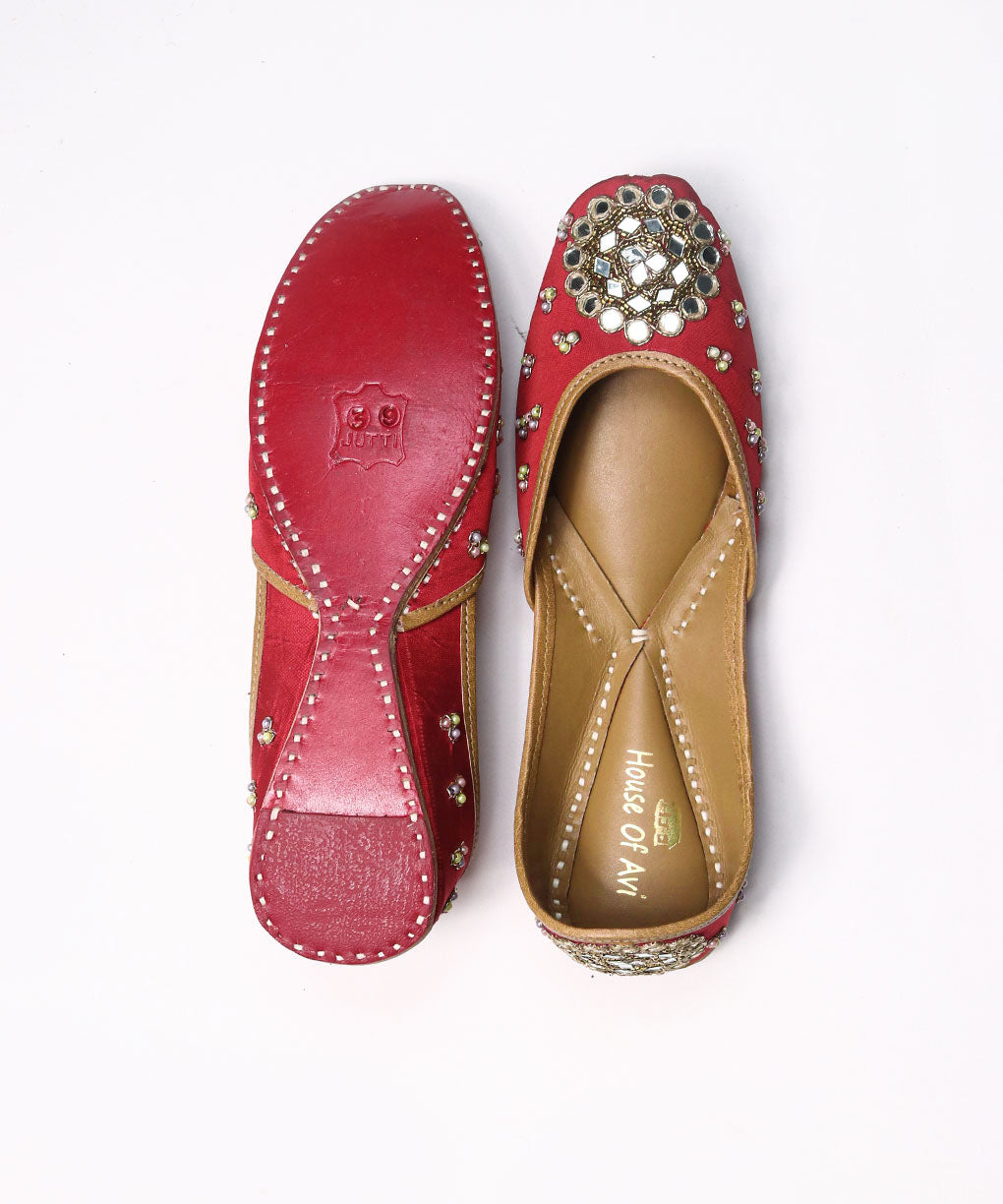 Red Embroidered Jutti